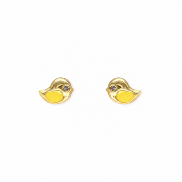 Bird Shape Gold & Diamond Earrings