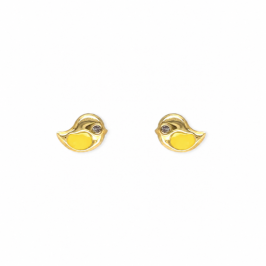 Bird Shape Gold & Diamond Earrings