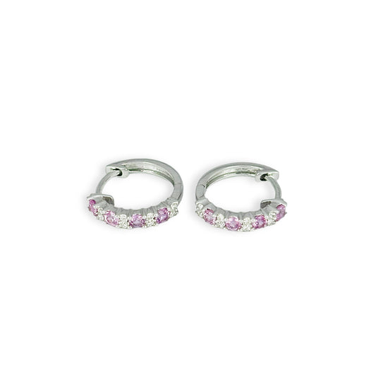 Pink Sapphire Diamond Earrings