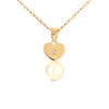 Golden Heart on a Pearl Necklace