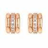 Gold & Diamond Triple Band Earrings