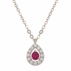 Pear Drop Diamond Ruby Necklace
