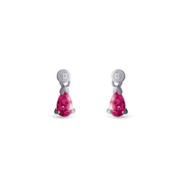 Ruby & Diamond Drop Earrings