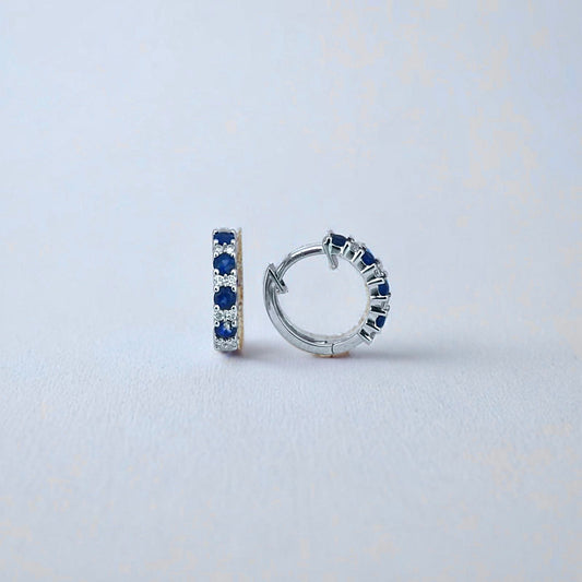 Blue Sapphire Diamond Earrings