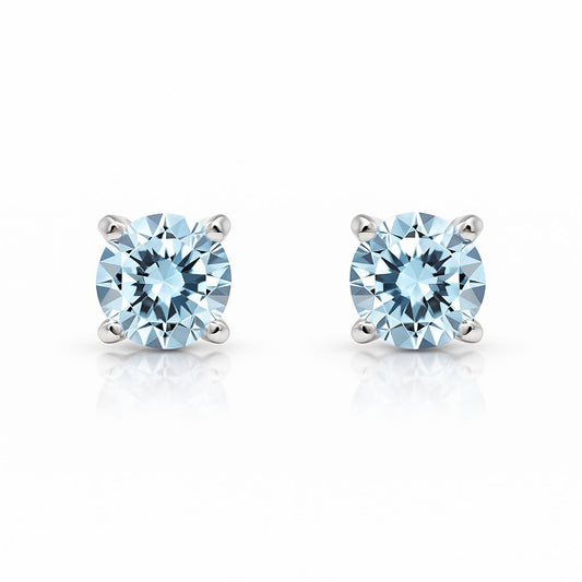 Blue Sapphire Solitaire Earrings
