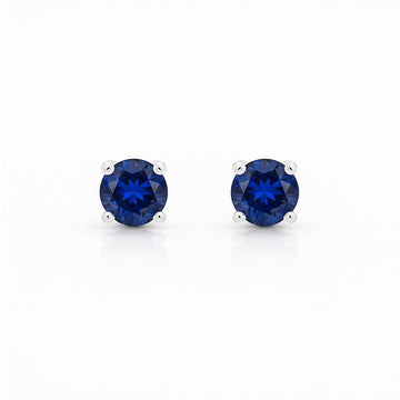Blue Sapphire Solitaire Earrings