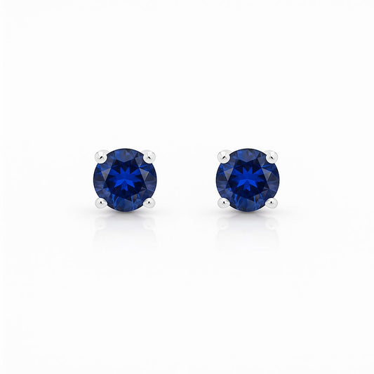 Blue Sapphire Solitaire Earrings