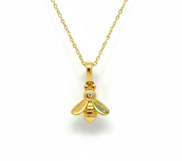 Honeybee Shape Gold &amp; Diamond Necklace
