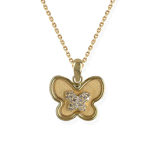 Butterfly Shape Gold & Diamond Necklace