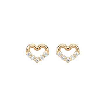 Little Heart Diamond Stud Earrings