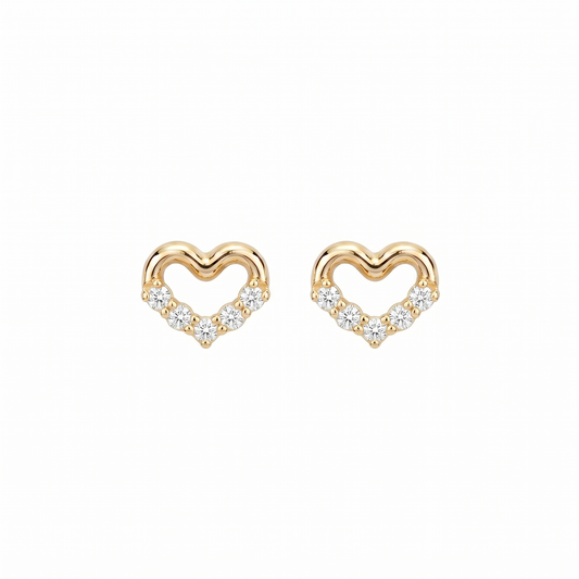 Little Heart Diamond Stud Earrings