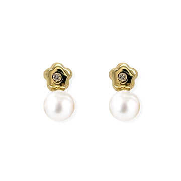 Diamond Pearl Earrings