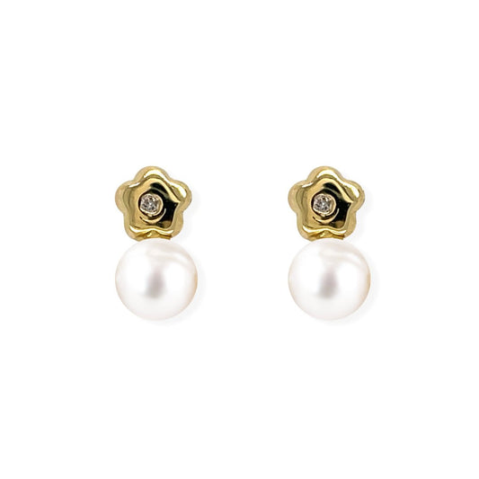 Diamond Pearl Earrings