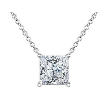 Princess Cut Solitaire Necklace