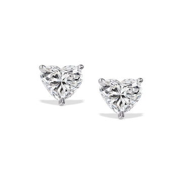 Solitaire Earrings (Heart Cut)