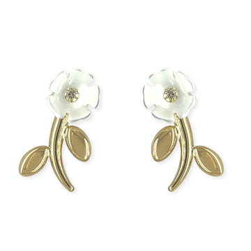 White Floral Earrings