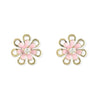 Pink Flower Enamel Earrings