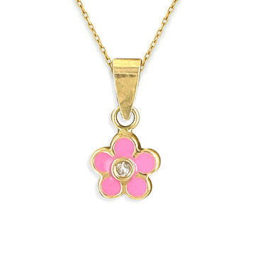 Flower Gold and Diamond  Necklace