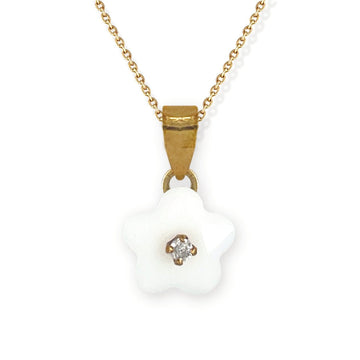 Flower shape Gold an Diamond Necklace