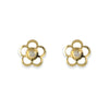 Flower Shape Gold and Diamond Earring