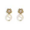 Flower Pearl & Diamond Earrings