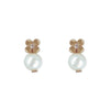 Floral Shape pearl & Gold Earrings