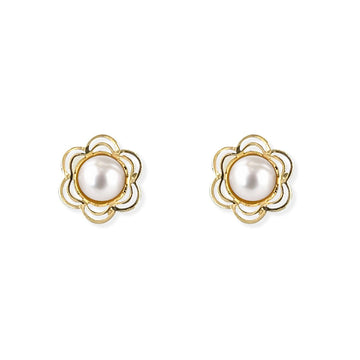Flower shape Pearl Earring