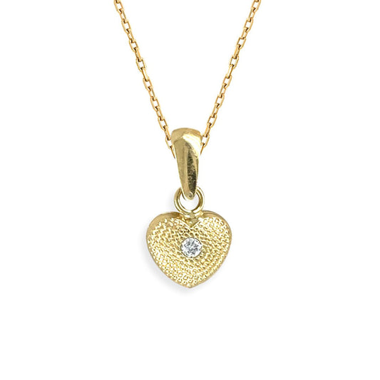 Heart shape Gold and Diamond Necklace