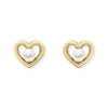 Heart Shape Gold and Pearl Earrings