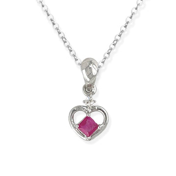 Heart Shaped Ruby & Diamond Necklace