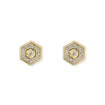 Hexagon Diamond Earrings
