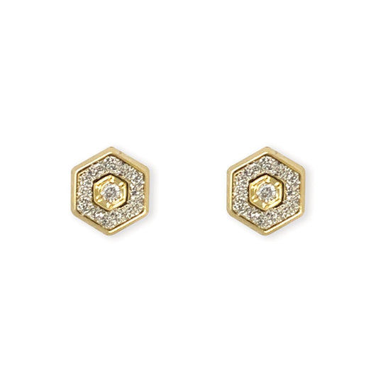 Hexagon Diamond Earrings