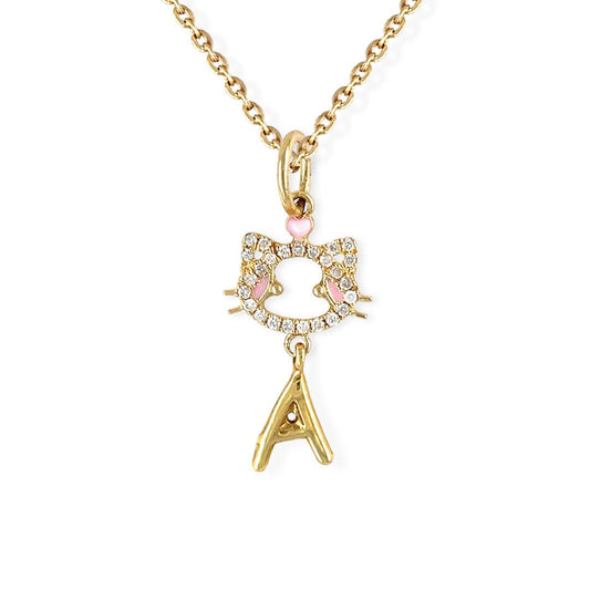 "Maya The Kitten" Necklace With The Letter "A"