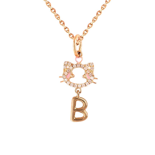 "Maya The Kitten" Necklace With The Letter "B"