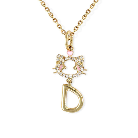 "Maya The Kitten" Necklace With The Letter "D"