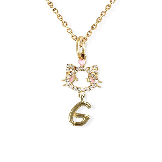 "Maya The Kitten" Necklace With The Letter "G"
