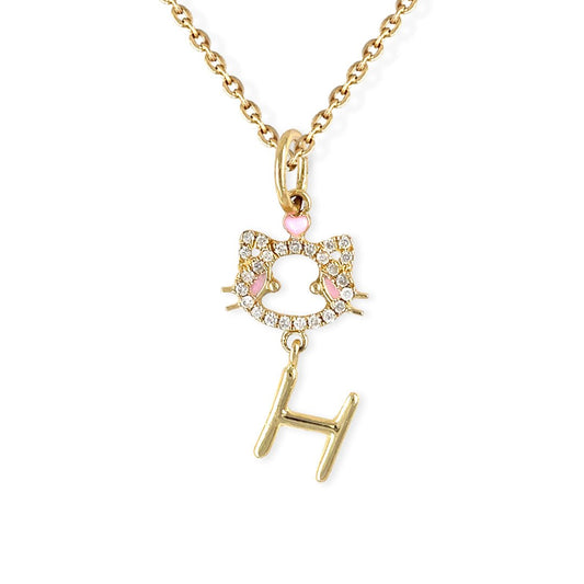 "Maya The Kitten" Necklace With The Letter "H"
