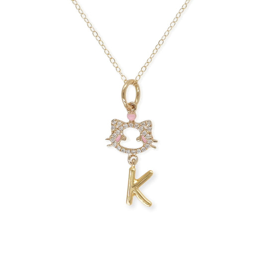 "Maya The Kitten" Necklace With The Letter "K"