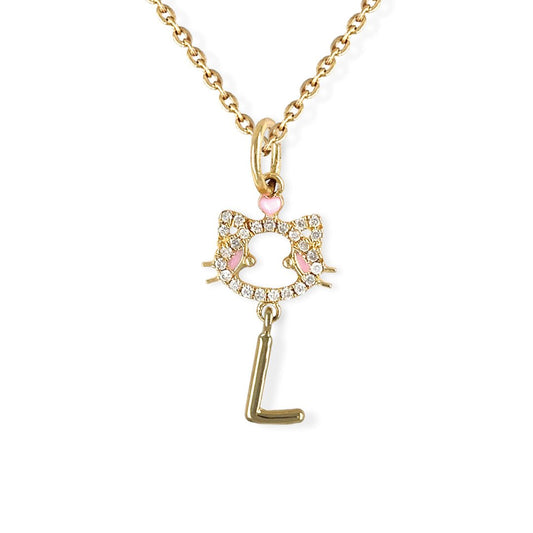 "Maya The Kitten" Necklace With The Letter "L"