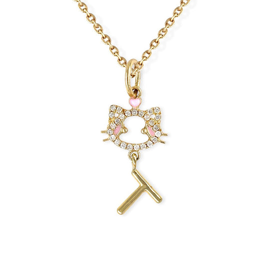 "Maya The Kitten" Necklace With The Letter "T"