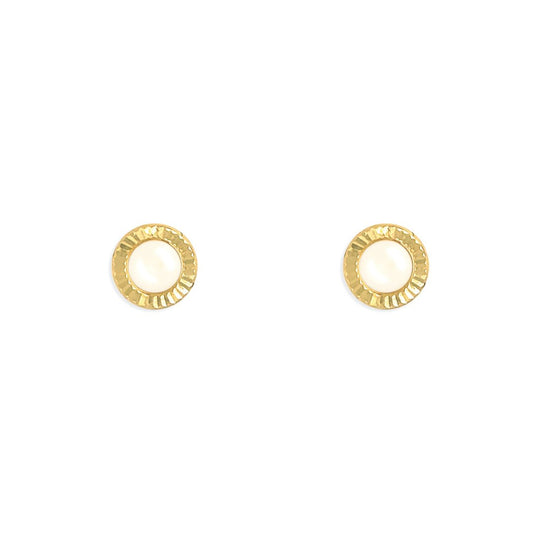 Round Shape pearl and Gold Earrings