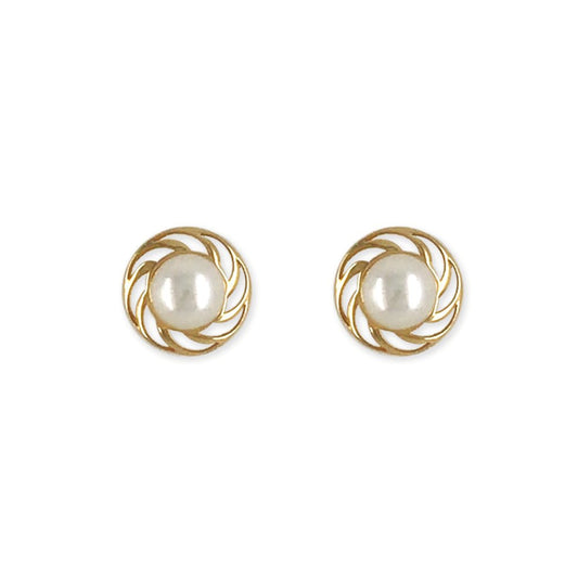Round Shaped Pearl Earrings
