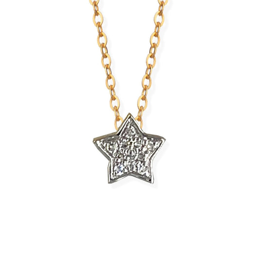 Star shape Gold & Diamond Necklace