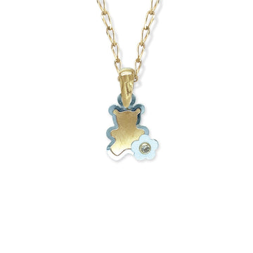 Teddy Shape Gold & Diamond Necklace