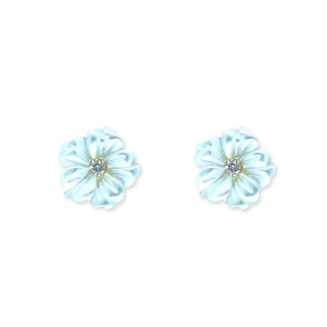 White Floral Earrings