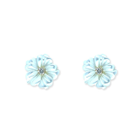 White Floral Earrings