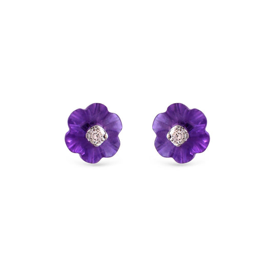 Amethyst Flower Earrings - Baby Fitaihi