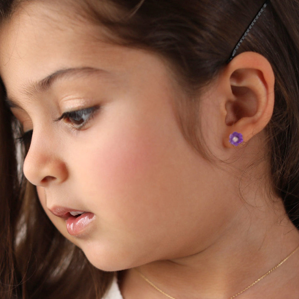 Amethyst Flower Earrings - Baby Fitaihi