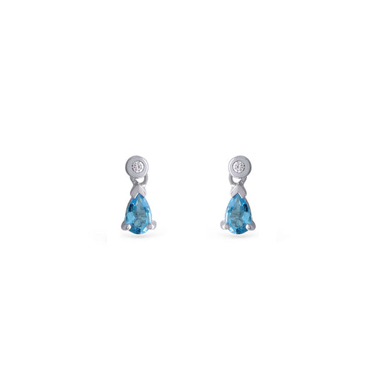 Blue Topaz Drop Earrings - Baby Fitaihi