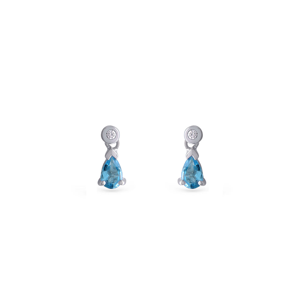 Blue Topaz Drop Earrings - Baby Fitaihi
